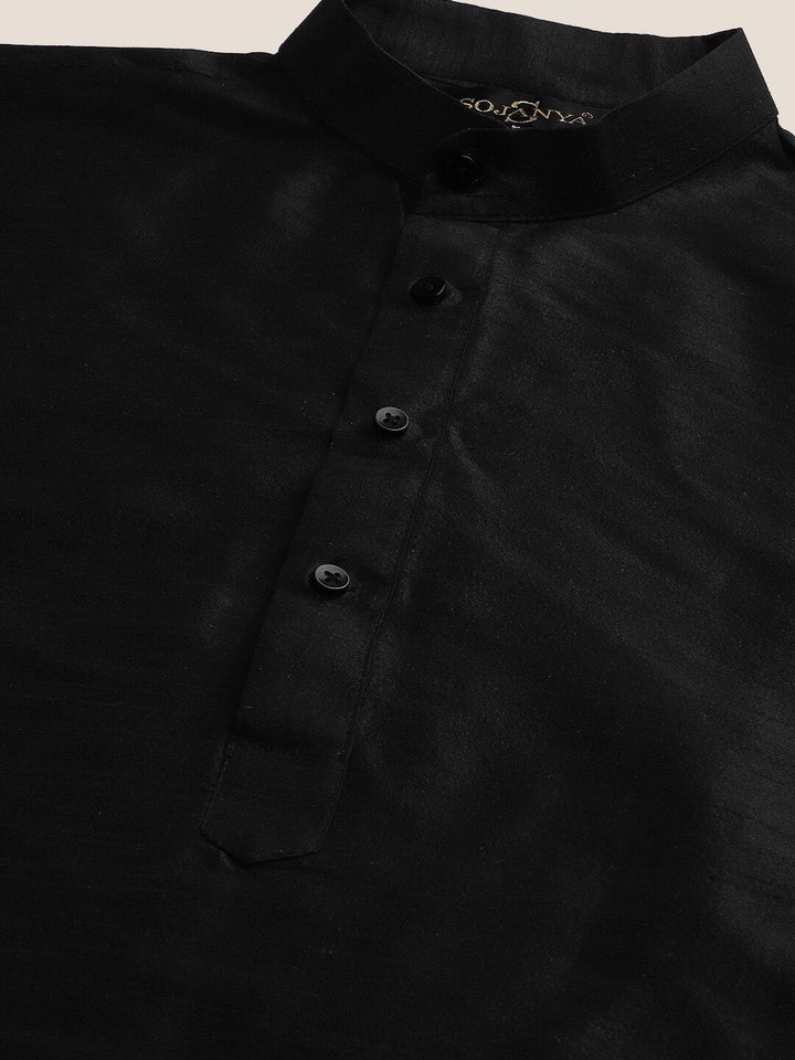 SOJANYA Mandarin Collar Silk Blend Regular Kurta With Churidar & Nehru jacket