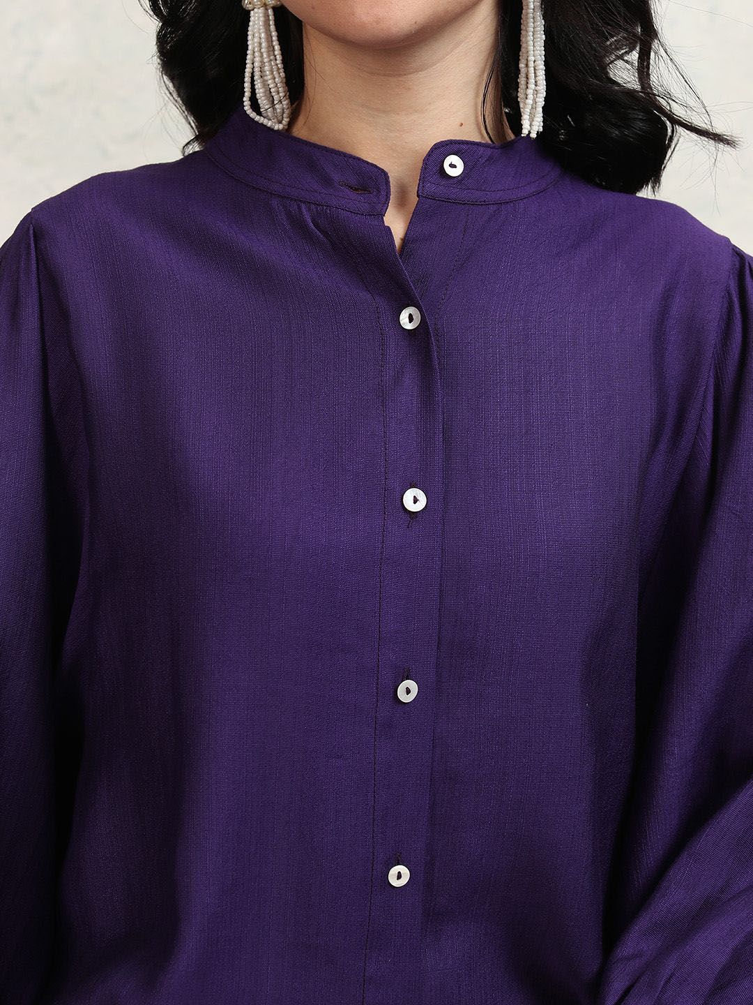 Vishudh Mandarin Collar Long Sleeves Shirt With Palazzos