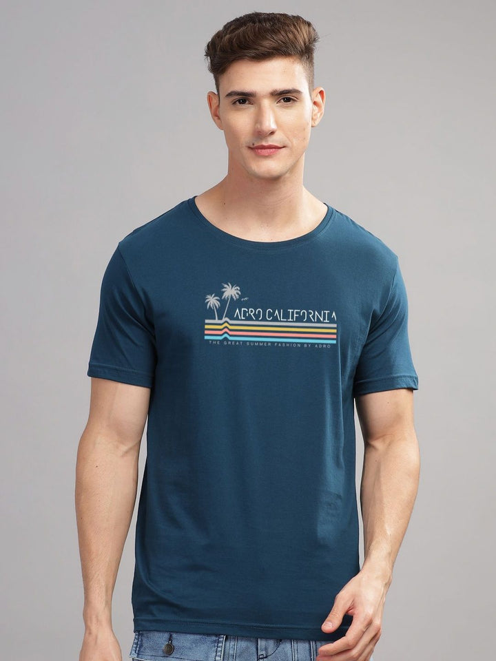 ADRO Typography Printed Round Neck Pure Cotton T-shirt