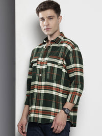 The Indian Garage Co Men Regular Fit Checkered Double Flap Casual Shirt
