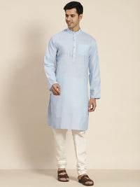 SOJANYA Men Blue Solid Kurta