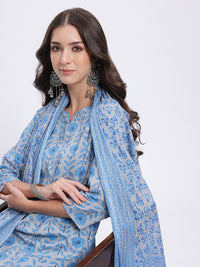 Anouk Ethnic Motifs Printed Kurta with Trousers & With Dupatta