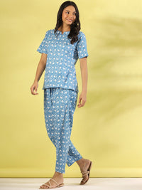 SANSKRUTIHOMES Women Printed Pure Cotton Night suit