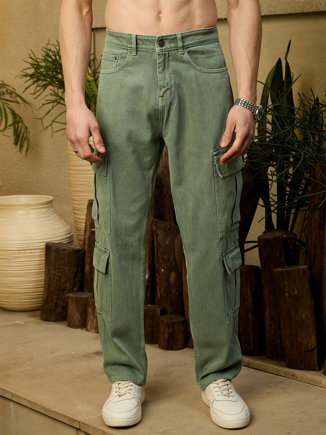 DENNISON Korean Baggy Fit Cargo Jeans