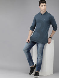 THE BEAR HOUSE Ardor Edition Men Cotton Brand Logo Printed Polo Collar Slim Fit T-shirt