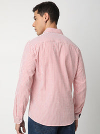 VASTRADO Men Classic Cutaway Collar Multi Striped Cotton Slim Fit Casual Shirt