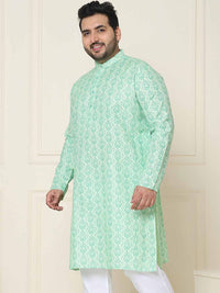 SOJANYA PLUS Saiz Motif Etnik Kolar Jalur Kurta Lurus
