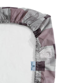 KLOTTHE Purple Geometric Cotton Single Bedsheets