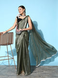 Saree mall Solid Embroidered Organza Saree