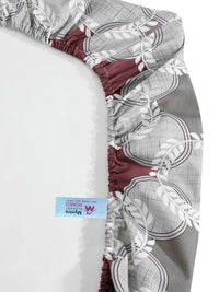 Myntra Elegant Homes Grey Geometric 400 TC Single Bedsheet with 1 Pillow Covers