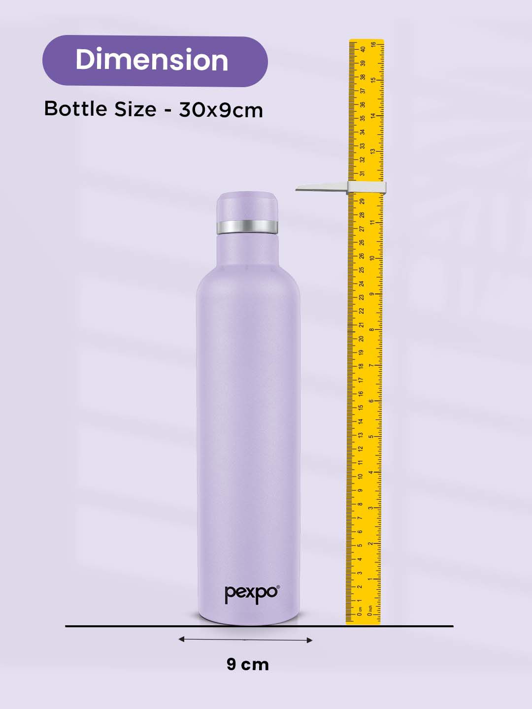 Pexpo Oreo Purple ISI Certified Thermosteel Hot and Cold Flask Water Bottle 980 ml