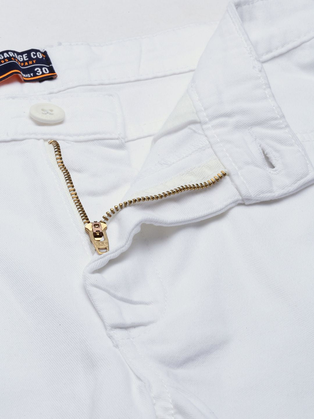 The Indian Garage Co Men White Slim Fit Chino Shorts
