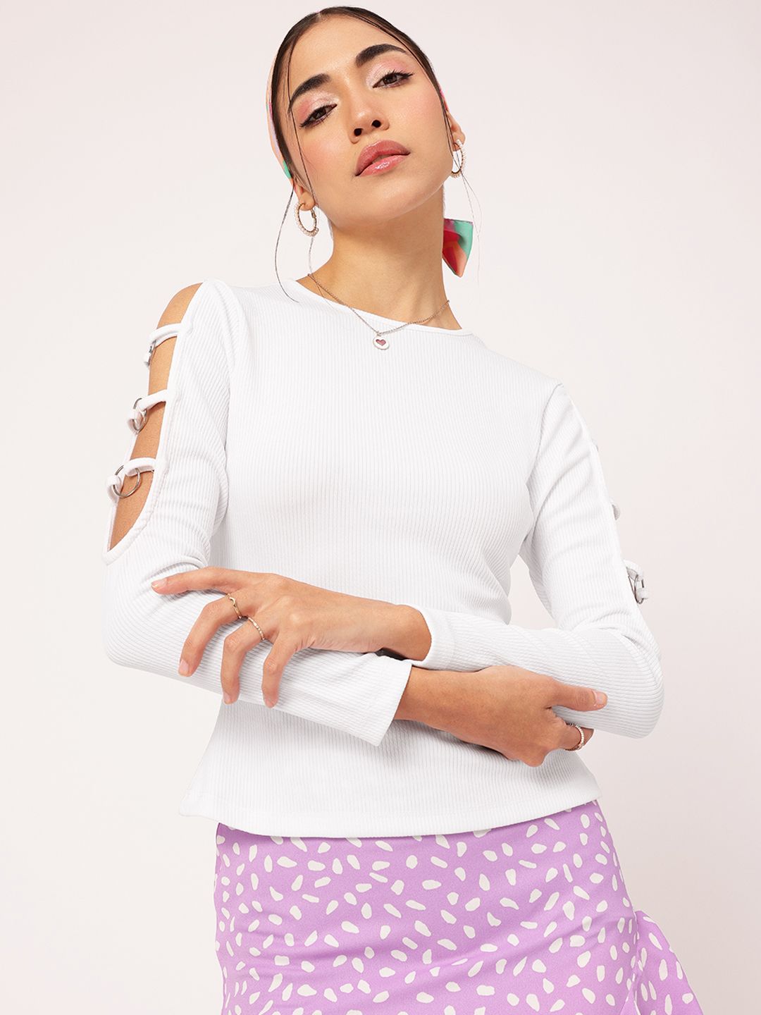 DressBerry Sweet Sixteen Cut-Out Ribbed Top