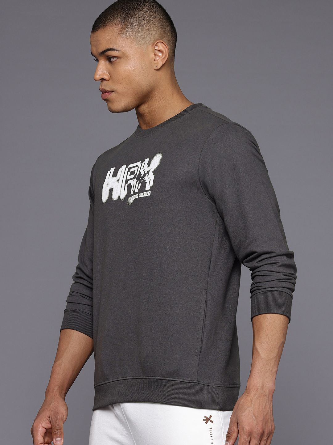 HRX by Hrithik Roshan Brand Logo Printed Training Sweatshirt