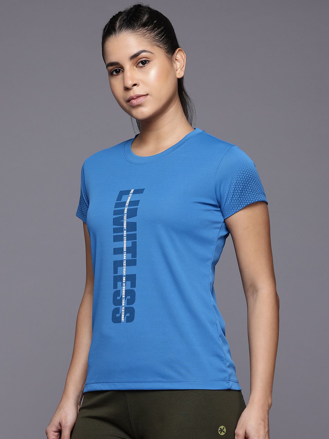 HRX by Hrithik Roshan Women Typography Printed Rapid-Dry Training T-shirt