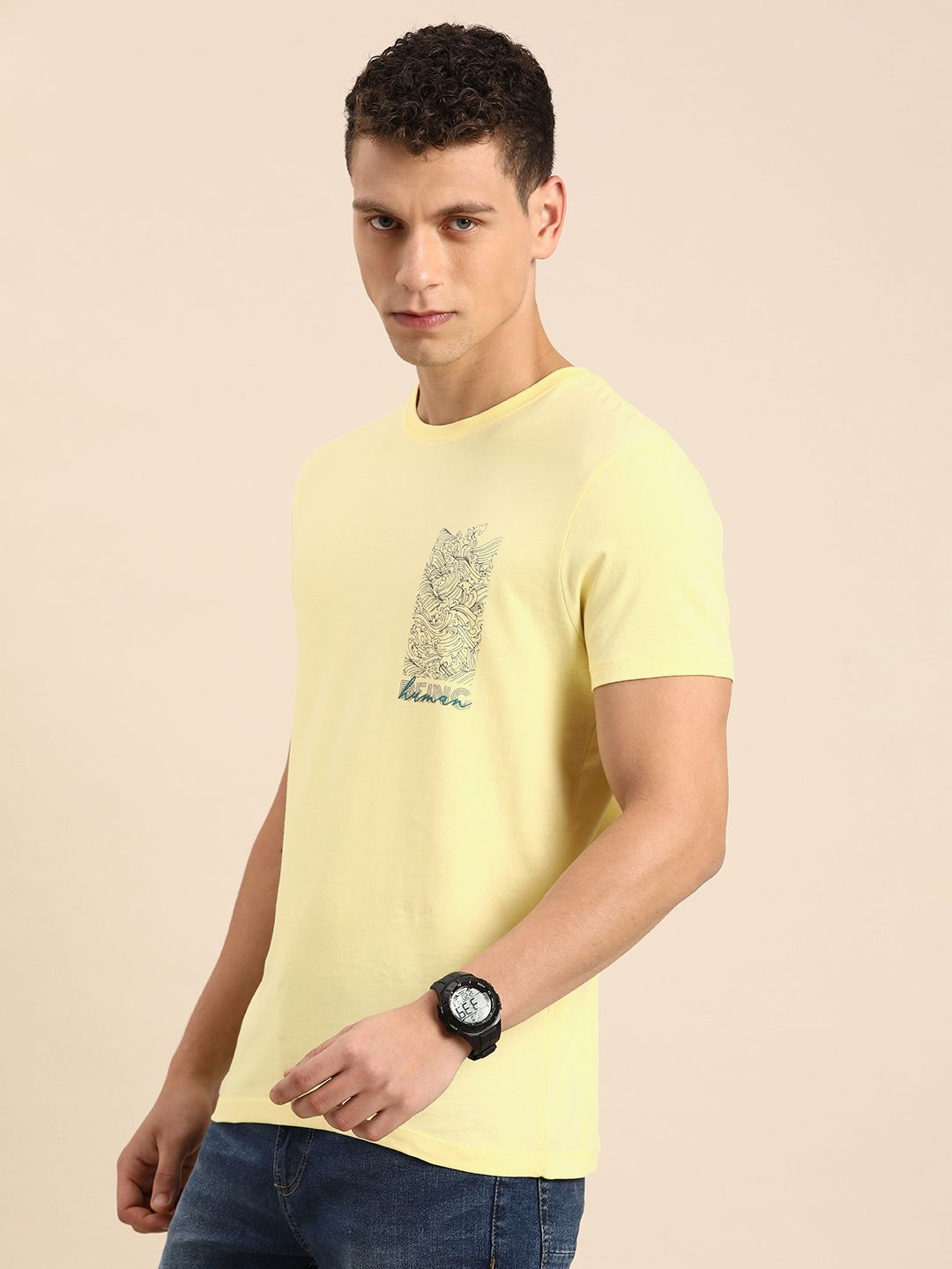 Being Human Pure Cotton Graphic Printed Casual T-shirt