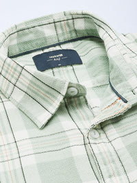 SPYKAR Pure Cotton Slim Fit Tartan Checks Opaque Casual Shirt