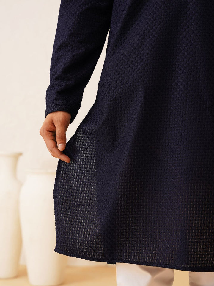 SOJANYA Embroidered Regular Thread Work Pure Cotton Kurta with Churidar