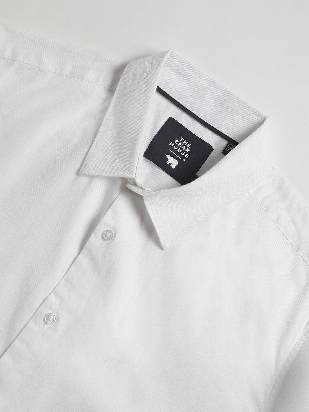 THE BEAR HOUSE Twill Slim Fit Pure Cotton Formal Shirt