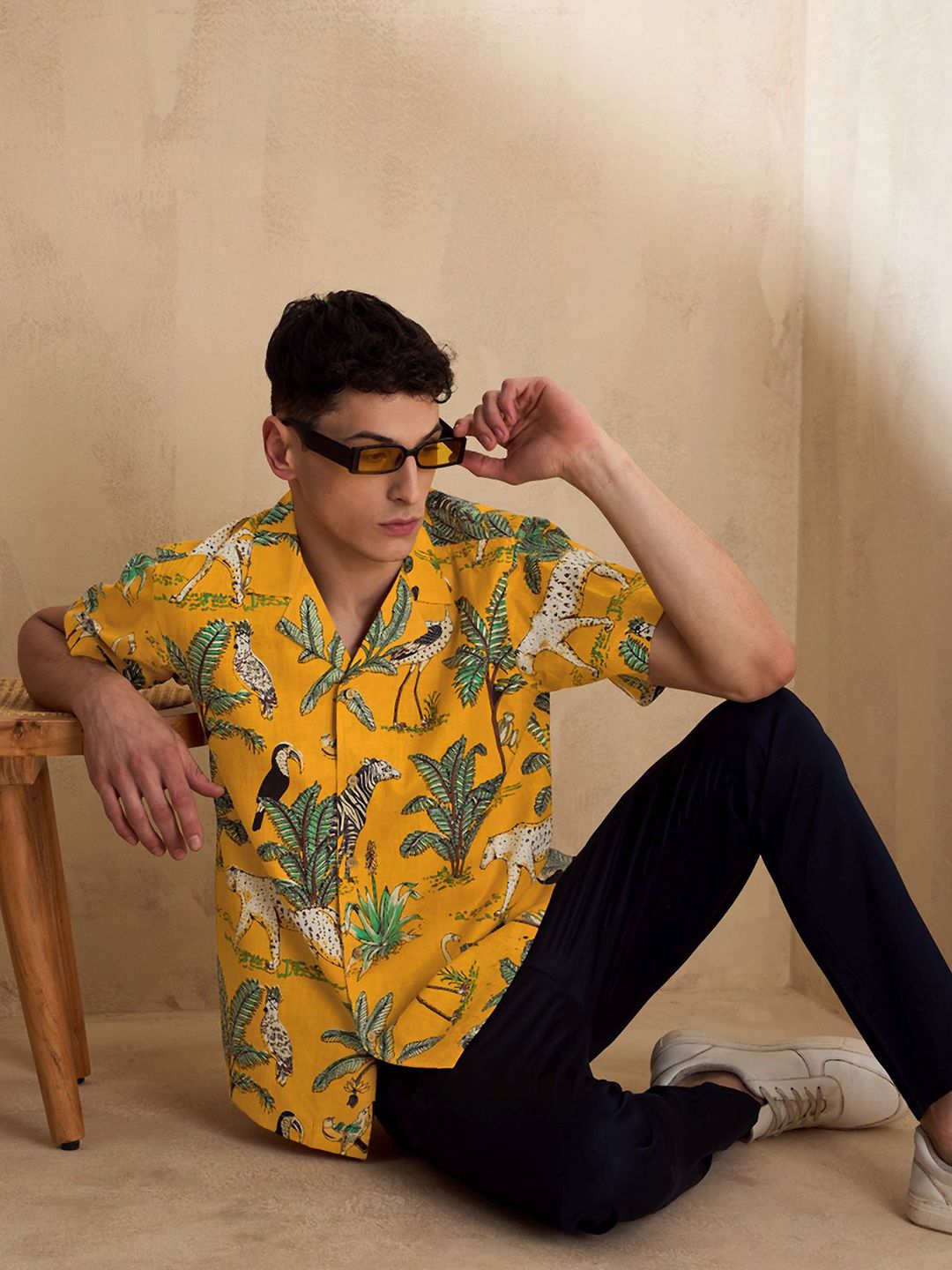 DENNISON Block Printed Oversized Casual Shirt