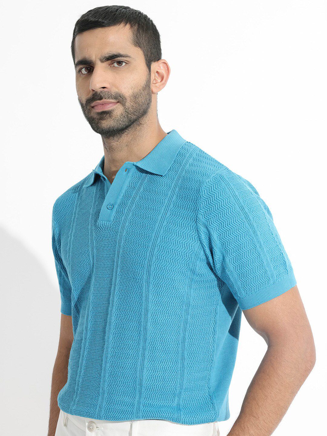 RARE RABBIT Men Mesk Polo Collar Slim Fit Cotton T-Shirt