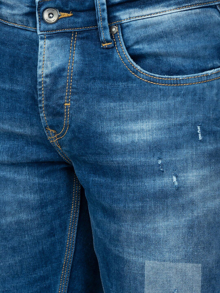 SPYKAR Men Kano Slim Fit Mildly Distressed Heavy Fade Cotton Jeans