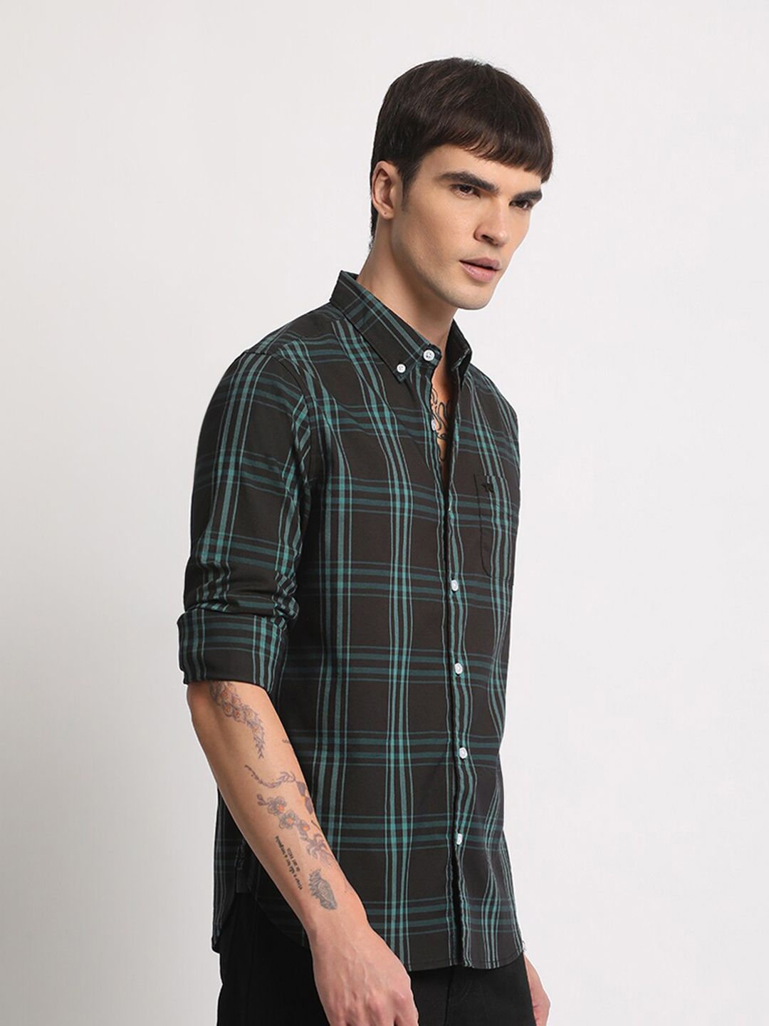 THE BEAR HOUSE Slim Fit Tartan Checked Casual Shirt