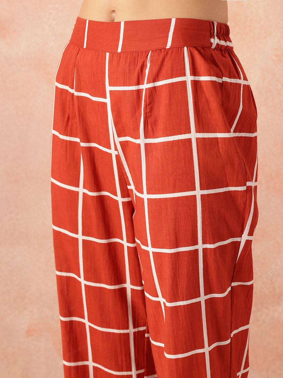 all about you Yoke Design Regular Thread Work Pure Cotton Kurta & Trousers
