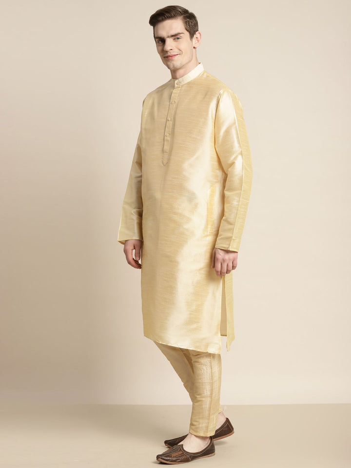 SOJANYA Men Kurta with Churidar & Woven Design Nehru Jacket