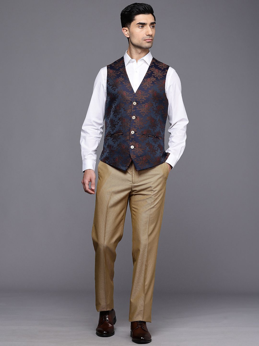 Raymond Self Design Contemporary Fit 3 Piece Party Suit