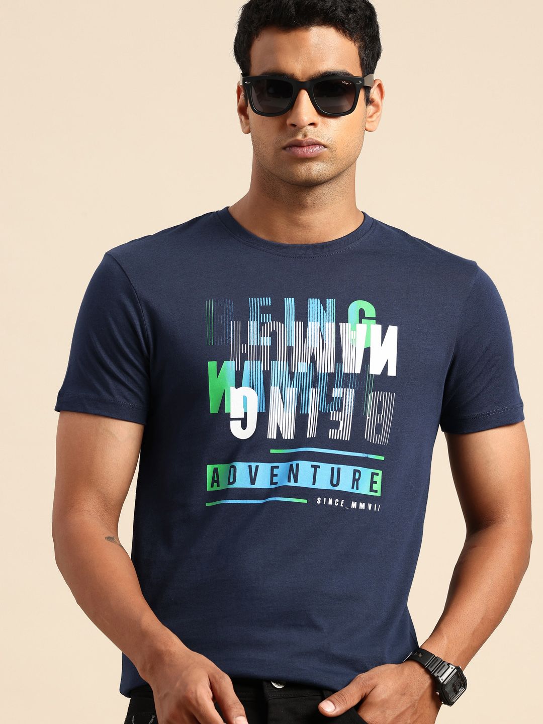 Being Human Typography Printed Pure Cotton Slim Fit T-shirt