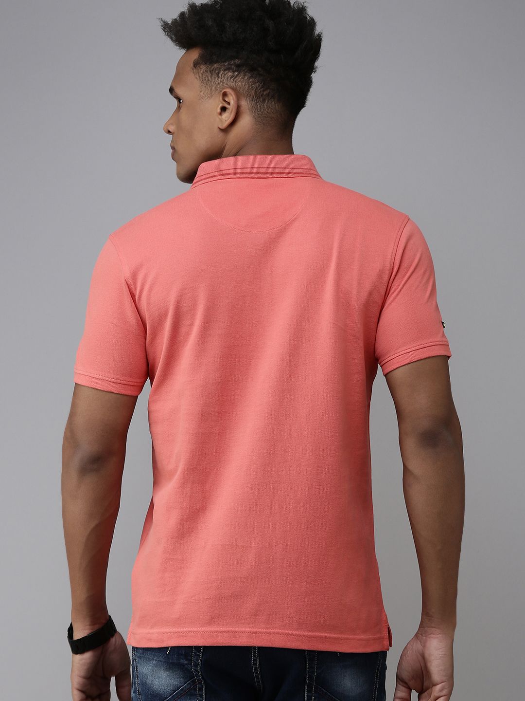 SPYKAR Men Polo Collar Pure Cotton Slim Fit T-shirt