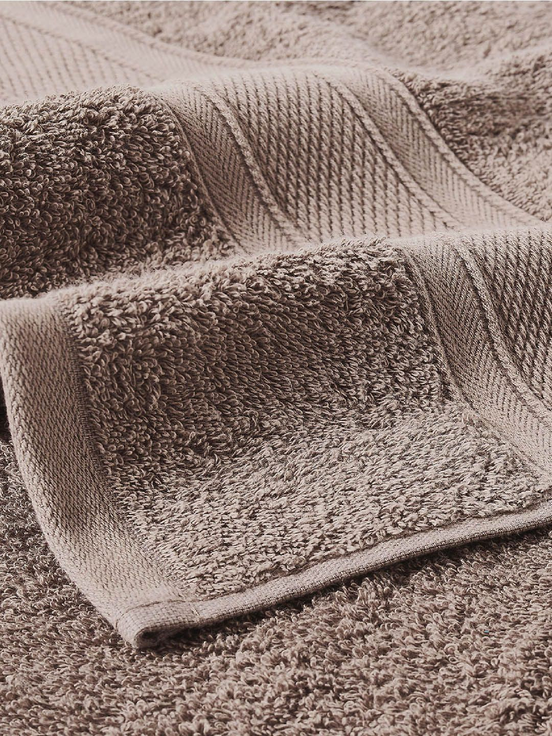MYTRIDENT Brown Set of 4 500 GSM Cotton Hand Towel