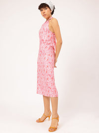 DressBerry Fairy Tale Flair Floral Print Halter A-Line Midi Dress