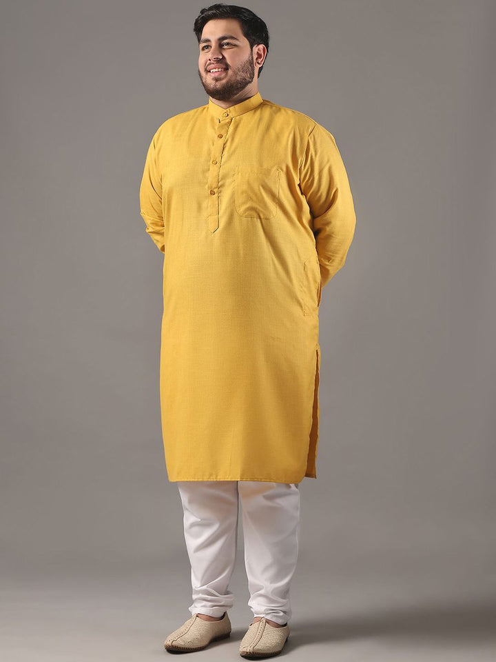 SOJANYA PLUS Size Band Collar Cotton Straight Kurta