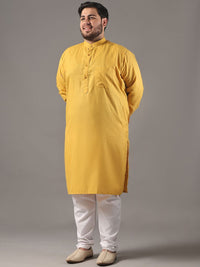 SOJANYA PLUS Size Band Collar Cotton Straight Kurta