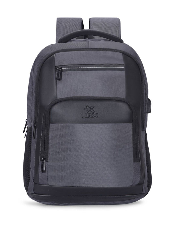 HRX by Hrithik Roshan Unisex Grey Backpack with Rain Cover & Reflective Strip