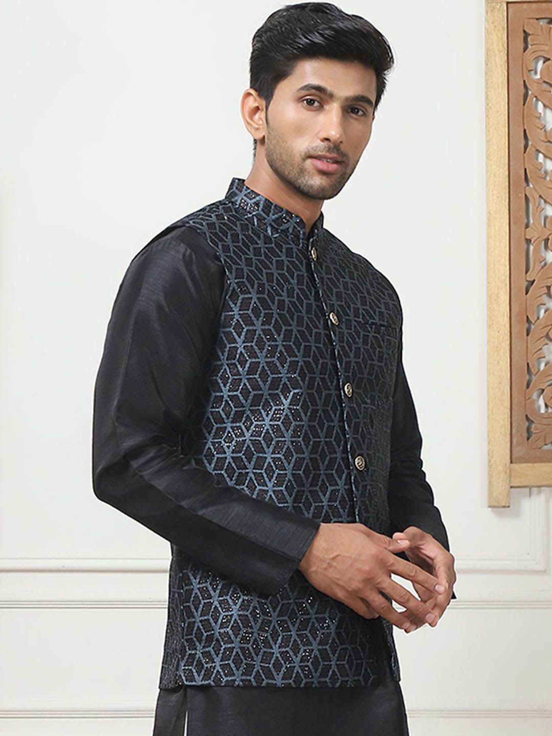 Anouk Woven Design Nehru Jacket
