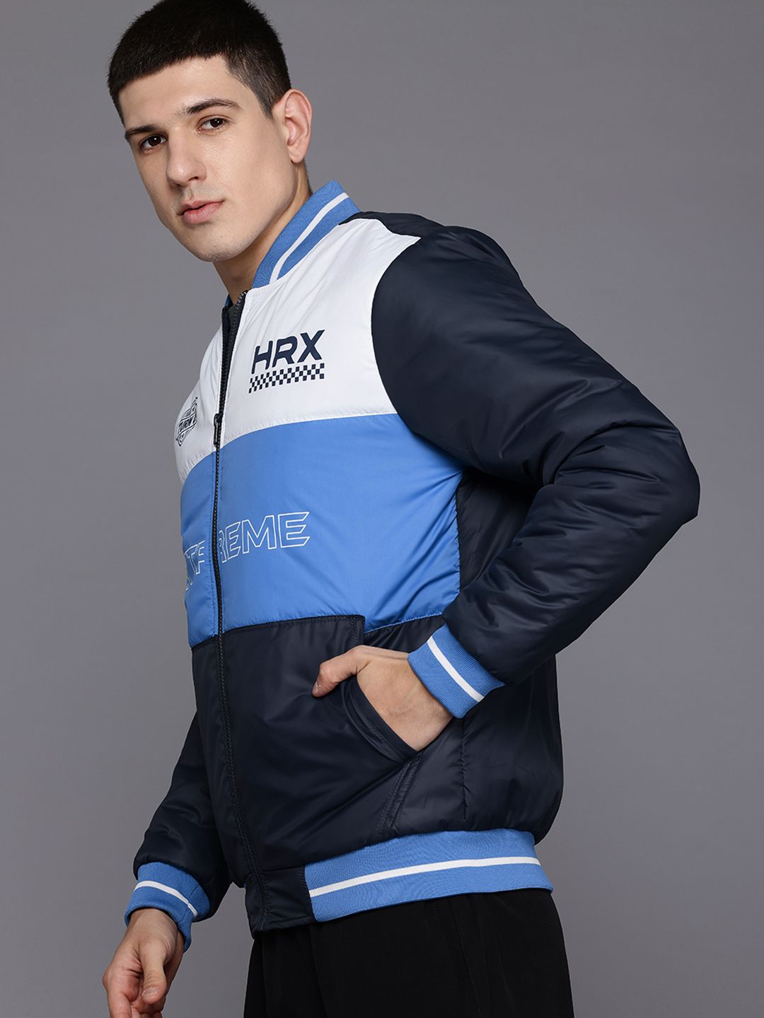 HRX by Hrithik Roshan Men Colourblocked Bomber Jacket