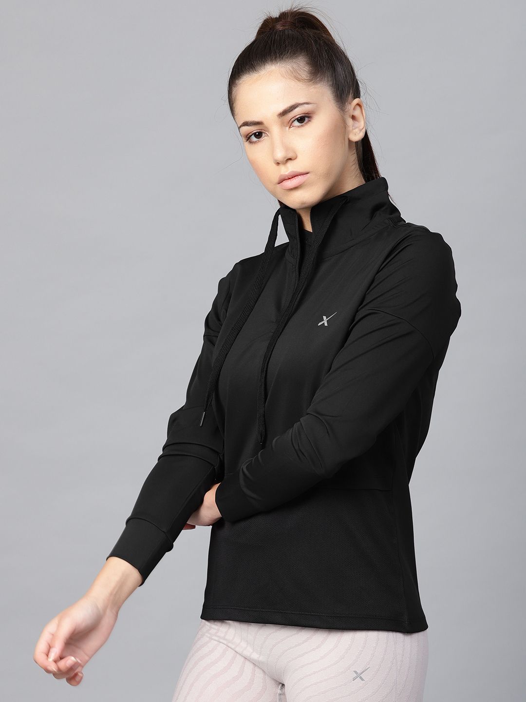 HRX by Hrithik Roshan Women Black Solid Training Sweatshirt