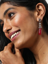 SoHi Red Contemporary Drop anting -anting