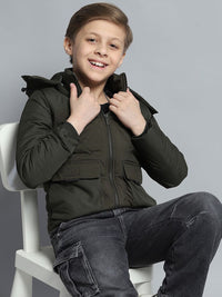 Monte Carlo Boys Hooded Solid Casual Lightweight Padded Jacket