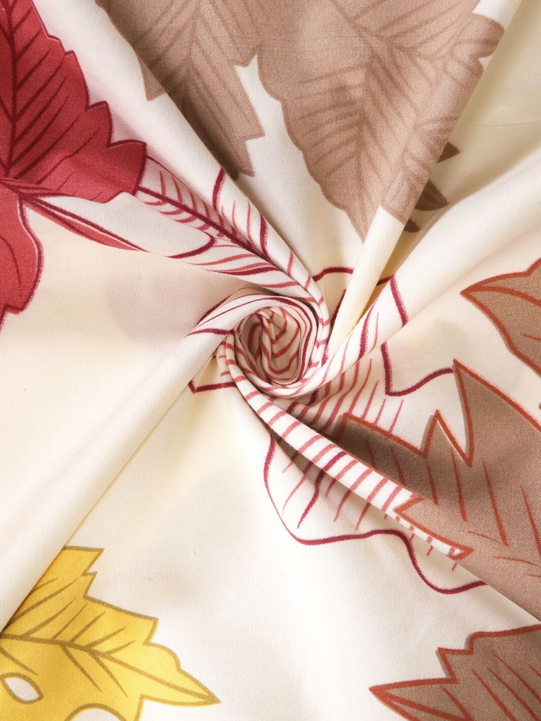 KLOTTHE White & Red Floral 300 TC 2 Single Bedsheet with 2 Pillow Covers