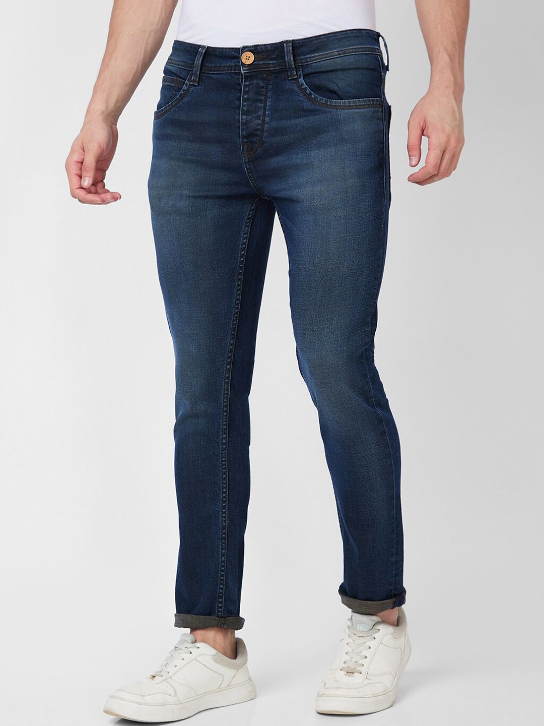 SPYKAR Men Light Fade Clean Look Whiskers Cotton Jeans