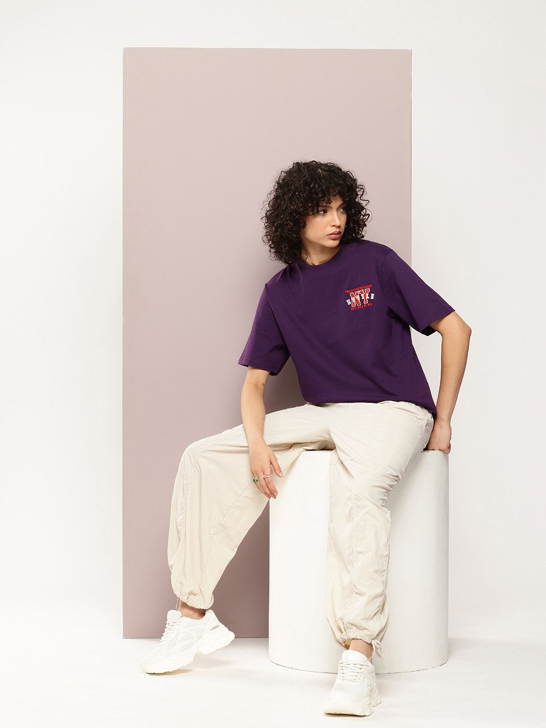 DILLINGER Pure Cotton Oversized T-shirt With Embroidered Detail