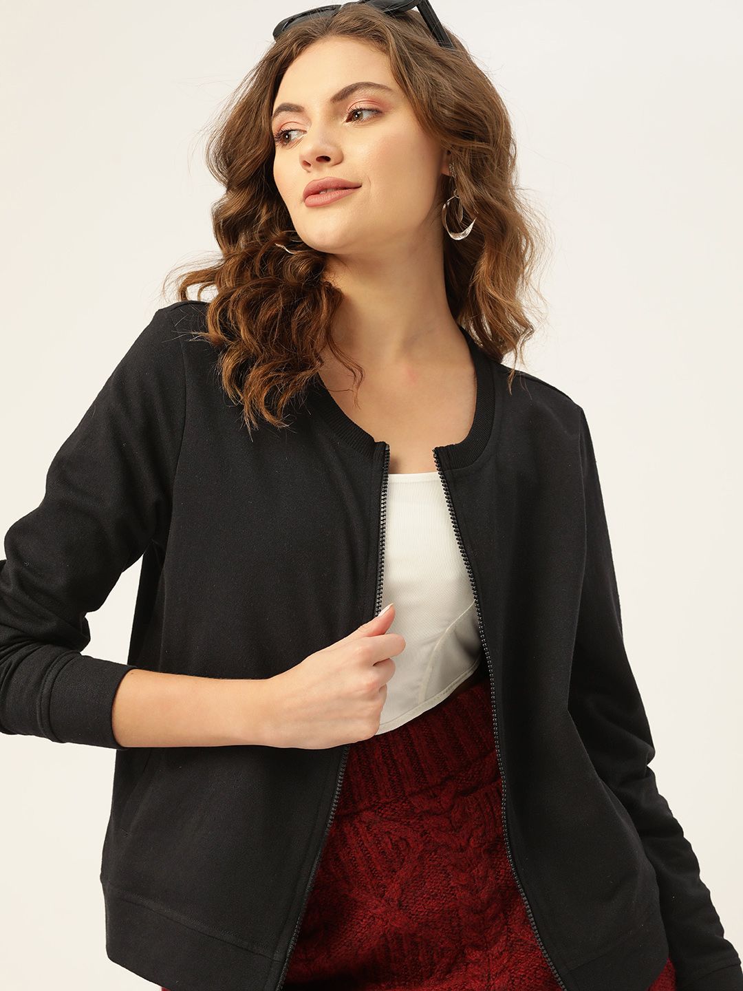 DressBerry Women Black Solid Sweatshirt