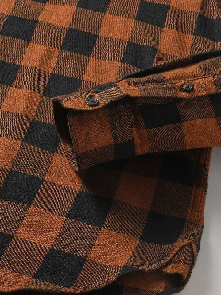 THE BEAR HOUSE Slim Fit Buffalo Checked Flannel Casual Pure Cotton Shirt