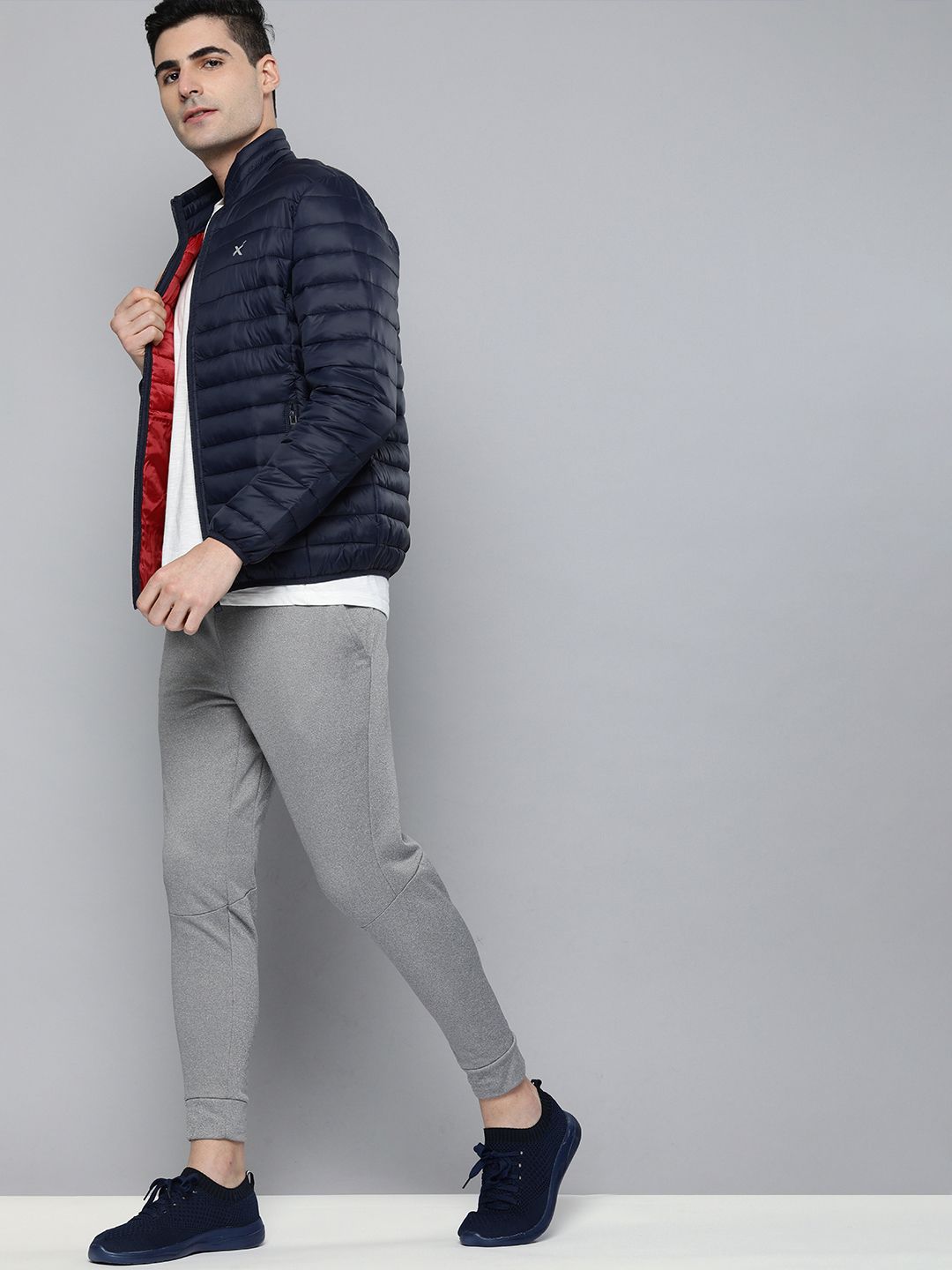 HRX by Hrithik Roshan Men Navy Blue Solid Padded Jacket