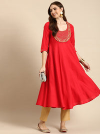 Anouk Ethnic Motifs Yoke Design Zari Work Kurta