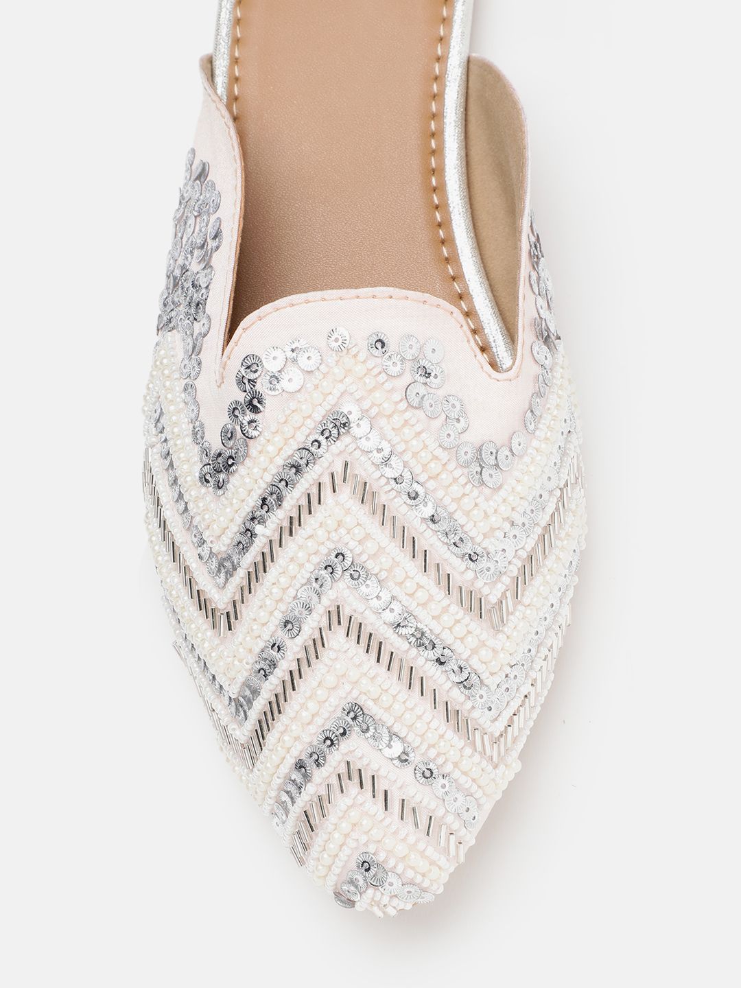 House of Pataudi Beads Embroidered Ethnic Mules